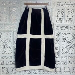 Vintage Mr Hank Brown Velvet Retro Holiday Cottage Prairie Maxi Skirt Sz Small